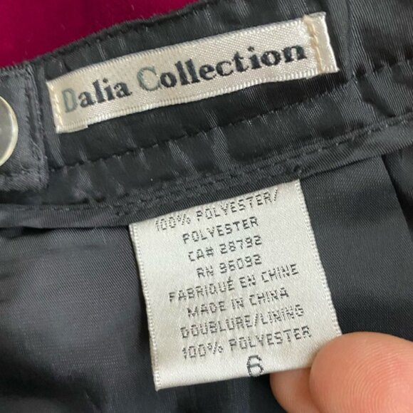 Vintage Dalia Collection Rich Burgundy Velour Pencil Maxi Skirt W Thigh Slit 6 - Picture 3 of 13